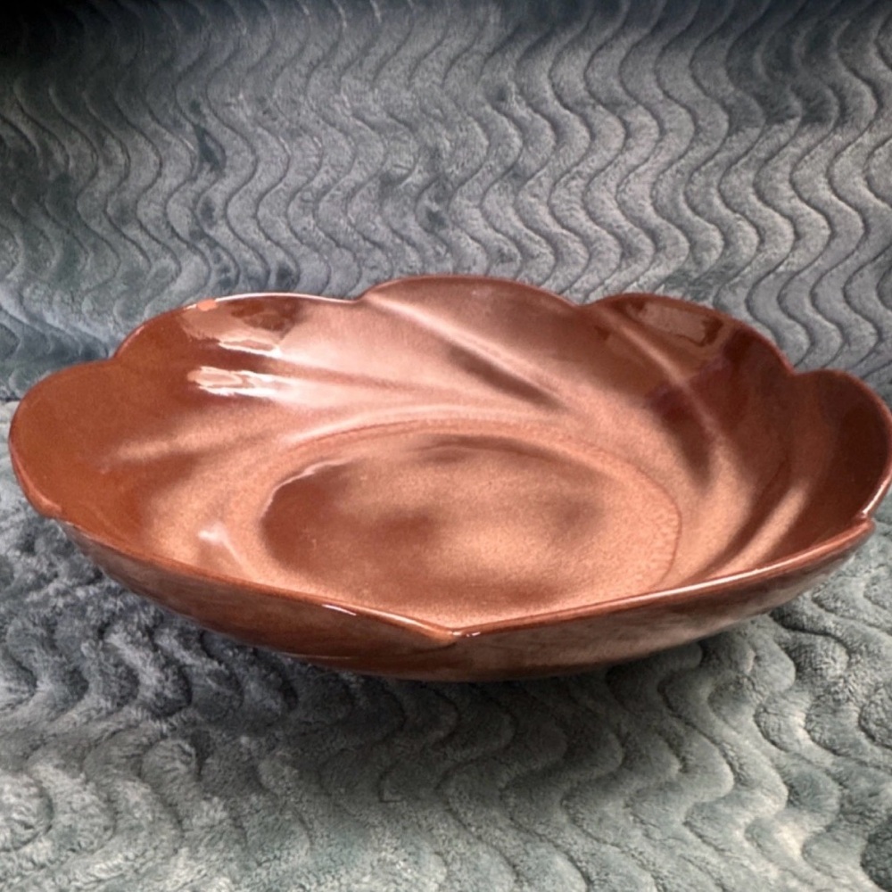 Elegant Frankoma 218 Glossy Brown Ceramic Bowl